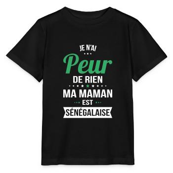 Je n'ai peur de rien ma maman est Sénégalaise - T-shirt bio MINI CREATOR Stanley/Stella Enfant - noir - Devant - Mikhail (115cm)