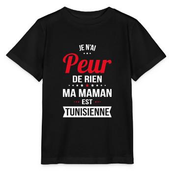 Je n'ai peur de rien ma maman est Tunisienne - T-shirt bio MINI CREATOR Stanley/Stella Enfant - noir - Devant - Mikhail (115cm)