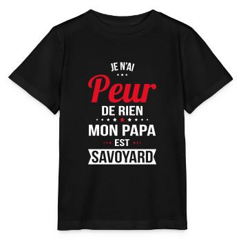 Je n'ai peur de rien mon papa est Savoyard - T-shirt bio MINI CREATOR Stanley/Stella Enfant - noir - Devant - Mikhail (115cm)