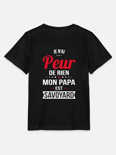 Je n'ai peur de rien mon papa est Savoyard - T-shirt bio MINI CREATOR Stanley/Stella Enfant - noir