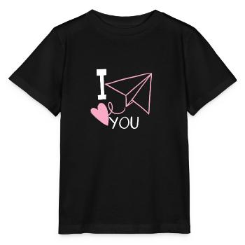 I love you - Stanley/Stella MINI CREATOR Kids’ T-Shirt - black - Front - Mikhail (115cm)