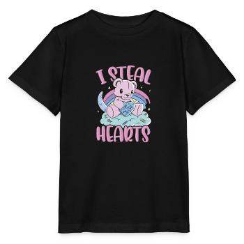 Hug Me - I Steal Hearts - Stanley/Stella Kinder T-Shirt MINI CREATOR  - Schwarz - Vorne - Mikhail (115cm)