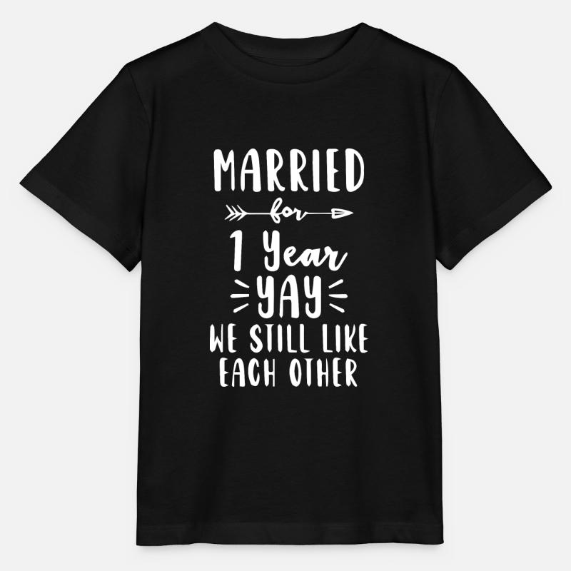 First 1st 1 year Wedding Anniversary - Stanley/Stella Kinder T-Shirt MINI CREATOR  - Schwarz