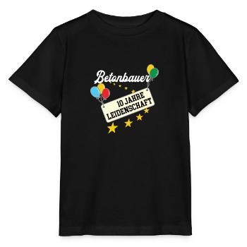 Betonbauer 10 jähriges Jubiläum Betonbau Jubi 10th - Stanley/Stella Kinder T-Shirt MINI CREATOR  - Schwarz - Vorne - Mikhail (115cm)