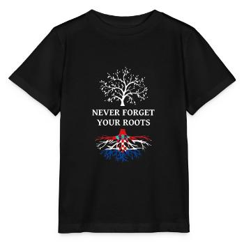 Kroatien Never Forget Your Roots - Stanley/Stella Kinder T-Shirt MINI CREATOR  - Schwarz - Vorne - Mikhail (115cm)