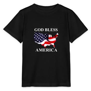 États-Unis God bless America - T-shirt bio MINI CREATOR Stanley/Stella Enfant - noir - Devant - Mikhail (115cm)