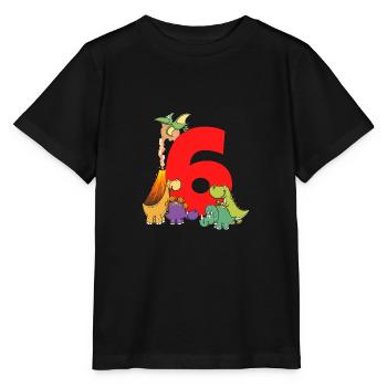 Kinder 6. Geburtstag Shirt Dinosaurier 6 Jahre - Stanley/Stella Kinder T-Shirt MINI CREATOR  - Schwarz - Vorne - Mikhail (115cm)