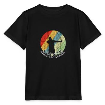 Bogenschießen - Stanley/Stella Kinder T-Shirt MINI CREATOR  - Schwarz - Vorne - Mikhail (115cm)