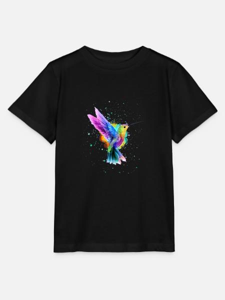 Kolibri Aquarell Graffiti - Stanley/Stella Kinder T-Shirt MINI CREATOR  - Schwarz
