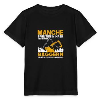 Bagger Kindheit Baggerfahrer - Stanley/Stella Kinder T-Shirt MINI CREATOR  - Schwarz - Vorne - Mikhail (115cm)