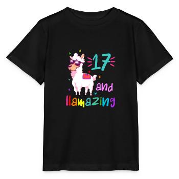 17 and llamazing - Stanley/Stella MINI CREATOR Kids’ T-Shirt - black - Front - Mikhail (115cm)