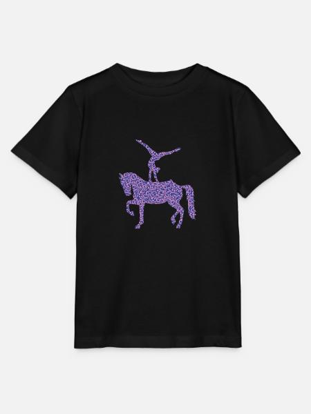 Voltigieren Silhouette Mädchen Reiterin Geschenk - Stanley/Stella Kinder T-Shirt MINI CREATOR - Schwarz