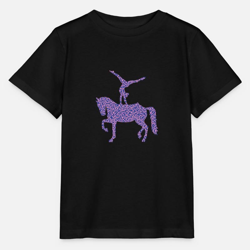 Voltigieren Silhouette Mädchen Reiterin Geschenk - Stanley/Stella Kinder T-Shirt MINI CREATOR  - Schwarz
