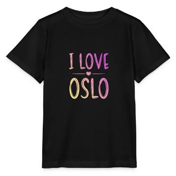 I Love Oslo - Stanley/Stella Kinder T-Shirt MINI CREATOR  - Schwarz - Vorne - Mikhail (115cm)