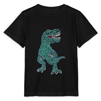 Dinosaure Sauvage Dinosaure Tyrannosaure Dinosaures - T-shirt bio MINI CREATOR Stanley/Stella Enfant - noir - Devant - Mikhail (115cm)