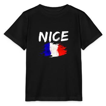 Nice France Drapeau Nice - T-shirt bio MINI CREATOR Stanley/Stella Enfant - noir - Devant - Mikhail (115cm)