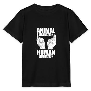 Animal Liberation Human Liberation Animal Lover Zo - Stanley/Stella Kinder T-Shirt MINI CREATOR  - Schwarz - Vorne - Mikhail (115cm)