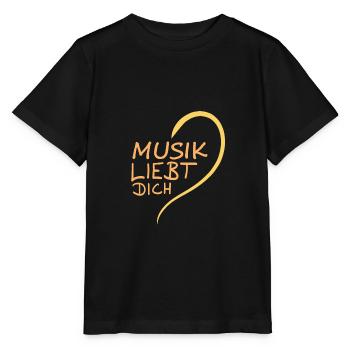 Liebe lieben Herz Musik - Stanley/Stella Kinder T-Shirt MINI CREATOR  - Schwarz - Vorne - Mikhail (115cm)