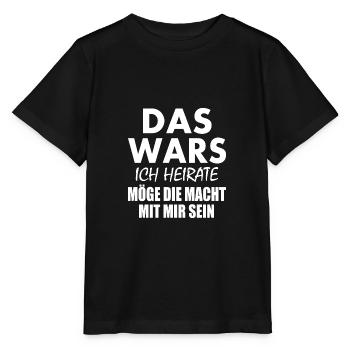 Das wars ich heirate - Stanley/Stella Kinder T-Shirt MINI CREATOR  - Schwarz - Vorne - Mikhail (115cm)
