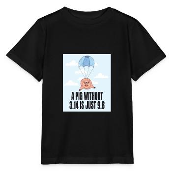 Un cochon sans 3.14 - Idée cadeau Pi - T-shirt bio MINI CREATOR Stanley/Stella Enfant - noir - Devant - Mikhail (115cm)