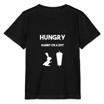 Rabbit on a spit withe - T-shirt bio MINI CREATOR Stanley/Stella Enfant - noir - Devant - Mikhail (115cm)