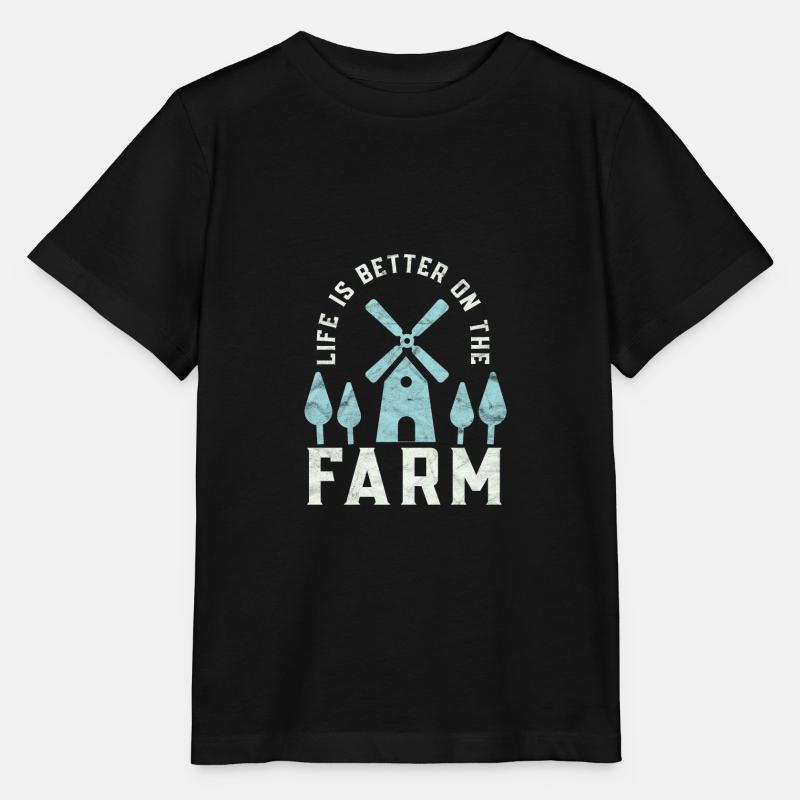 Farming Life is Better On The Farm Farmer Arable - T-shirt bio MINI CREATOR Stanley/Stella Enfant - noir