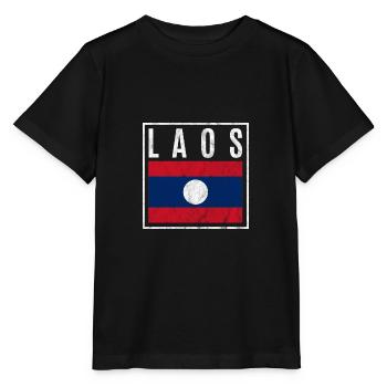 Laos - Stanley/Stella Kinder T-Shirt MINI CREATOR  - Schwarz - Vorne - Mikhail (115cm)