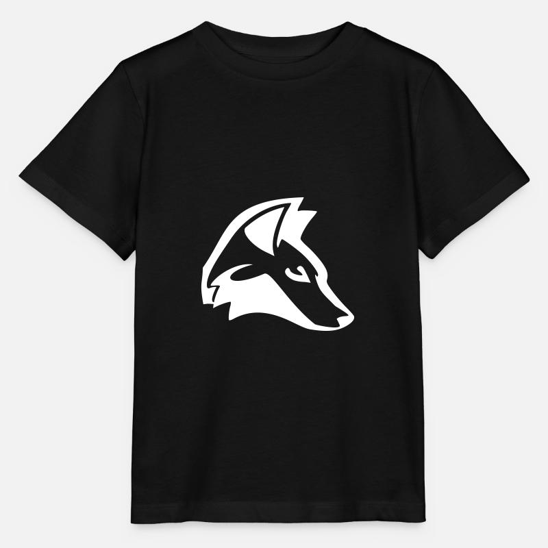 Tête de renard, design de silhouette blanche, design animal - T-shirt bio MINI CREATOR Stanley/Stella Enfant - noir