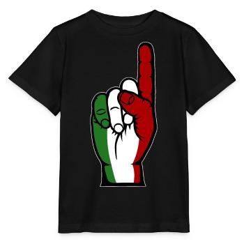 Drapeau italien numéro 1 - T-shirt bio MINI CREATOR Stanley/Stella Enfant - noir - Devant - Mikhail (115cm)