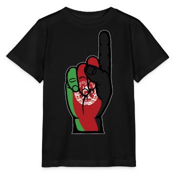 Drapeau de l’Afghanistan numéro 1 - T-shirt bio MINI CREATOR Stanley/Stella Enfant - noir - Devant - Mikhail (115cm)