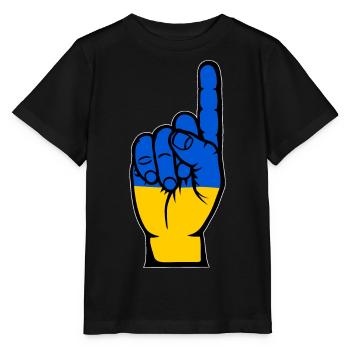 Drapeau de l’Ukraine numéro 1 - T-shirt bio MINI CREATOR Stanley/Stella Enfant - noir - Devant - Mikhail (115cm)