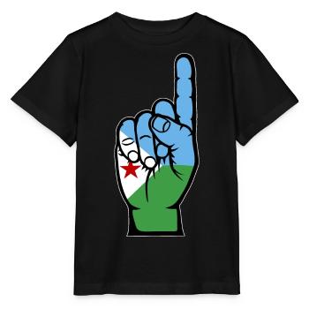 Drapeau de Djibouti numéro 1 - T-shirt bio MINI CREATOR Stanley/Stella Enfant - noir - Devant - Mikhail (115cm)