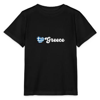 Griechische Flagge National Balkan Urlaub Reise - Stanley/Stella Kinder T-Shirt MINI CREATOR  - Schwarz - Vorne - Mikhail (115cm)