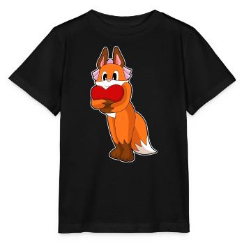 Fuchs Braut Herz Hochzeit - Stanley/Stella Kinder T-Shirt MINI CREATOR  - Schwarz - Vorne - Mikhail (115cm)