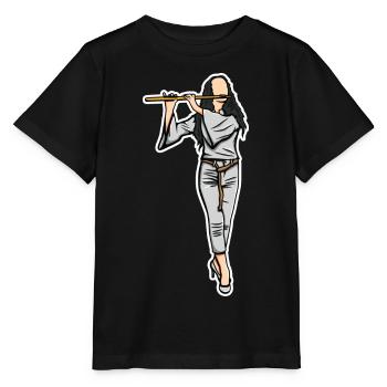 Croquis flûtiste - T-shirt bio MINI CREATOR Stanley/Stella Enfant - noir - Devant - Mikhail (115cm)