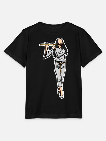 Flötistin Skizze - Stanley/Stella Kinder T-Shirt MINI CREATOR  - Schwarz