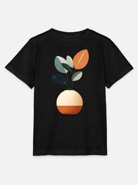 Minimalistische Blumen - Stanley/Stella Kinder T-Shirt MINI CREATOR - Schwarz