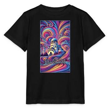 Conception panoramique de Belgrade, Serbie - T-shirt bio MINI CREATOR Stanley/Stella Enfant - noir - Devant - Mikhail (115cm)