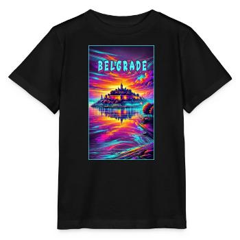 Motif souvenir de Belgrade, Serbie - T-shirt bio MINI CREATOR Stanley/Stella Enfant - noir - Devant - Mikhail (115cm)
