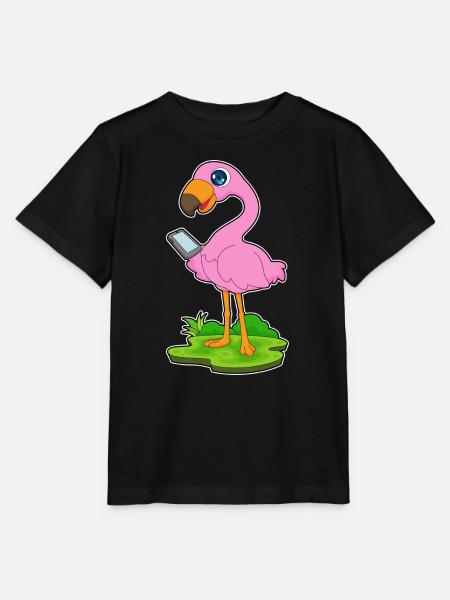 Flamingo Smartphone - Stanley/Stella Kinder T-Shirt MINI CREATOR  - Schwarz
