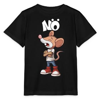 Maus Nö Nein Sager widersprechen Standpunkt - Stanley/Stella Kinder T-Shirt MINI CREATOR  - Schwarz - Vorne - Mikhail (115cm)