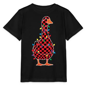 Humour Oie Noël Plaid Rouge Carreaux - T-shirt bio MINI CREATOR Stanley/Stella Enfant - noir - Devant - Mikhail (115cm)