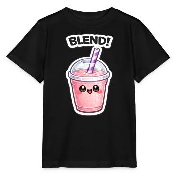 Mélange de tasses de smoothies Kawaii - T-shirt bio MINI CREATOR Stanley/Stella Enfant - noir - Devant - Mikhail (115cm)