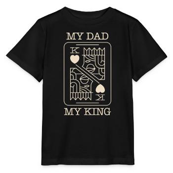 Papa, König, Pokerkarte - Stanley/Stella Kinder T-Shirt MINI CREATOR  - Schwarz - Vorne - Mikhail (115cm)