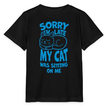 sorry cat was sitting - Stanley/Stella MINI CREATOR Kids’ T-Shirt - black - Front - Mikhail (115cm)