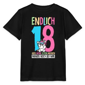 Endlich 18 Aber Meine Eltern Wohnen Immer Noch Bei - Stanley/Stella Kinder T-Shirt MINI CREATOR  - Schwarz - Vorne - Mikhail (115cm)
