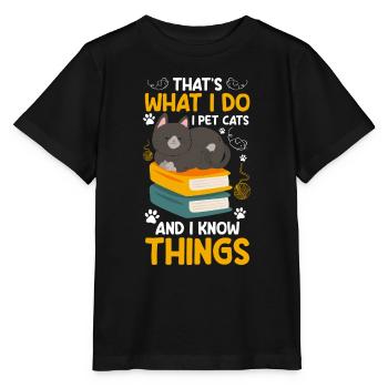 Chats Chat Chat Ami Chat Sauvage - T-shirt bio MINI CREATOR Stanley/Stella Enfant - noir - Devant - Mikhail (115cm)