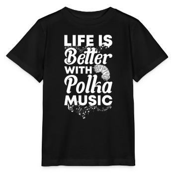 Akkordeon Polka Ziehharmonika Quetschkommode - Stanley/Stella Kinder T-Shirt MINI CREATOR  - Schwarz - Vorne - Mikhail (115cm)