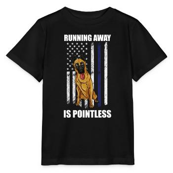 running away is pointless usa flag Design - Stanley/Stella MINI CREATOR Kids’ T-Shirt - black - Front - Mikhail (115cm)
