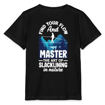 Find your flow and master the art of slacklining - Stanley/Stella MINI CREATOR Kids’ T-Shirt - black - Front - Mikhail (115cm)